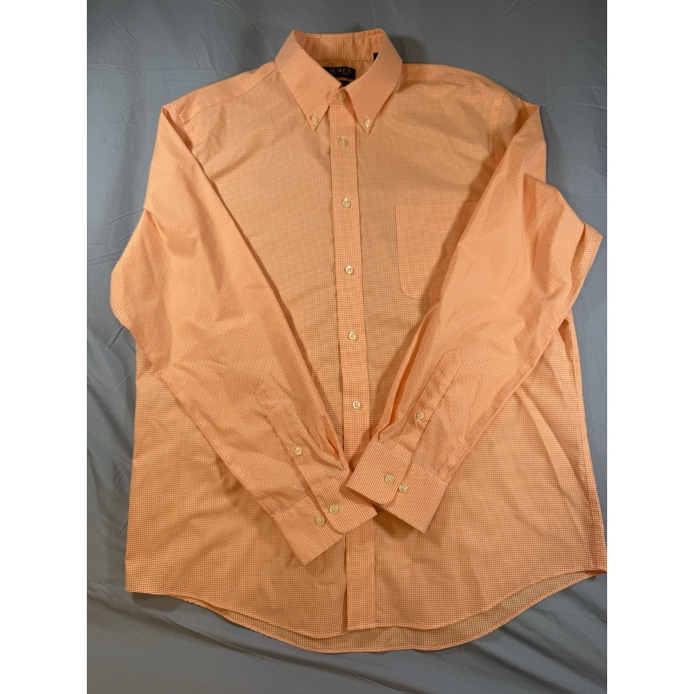 Lauren Ralph Lauren Men's Orange Long Sleeve Button Up Shirt Size Large
